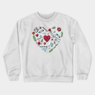 Nurse Heart Christmas Xmas Crewneck Sweatshirt
